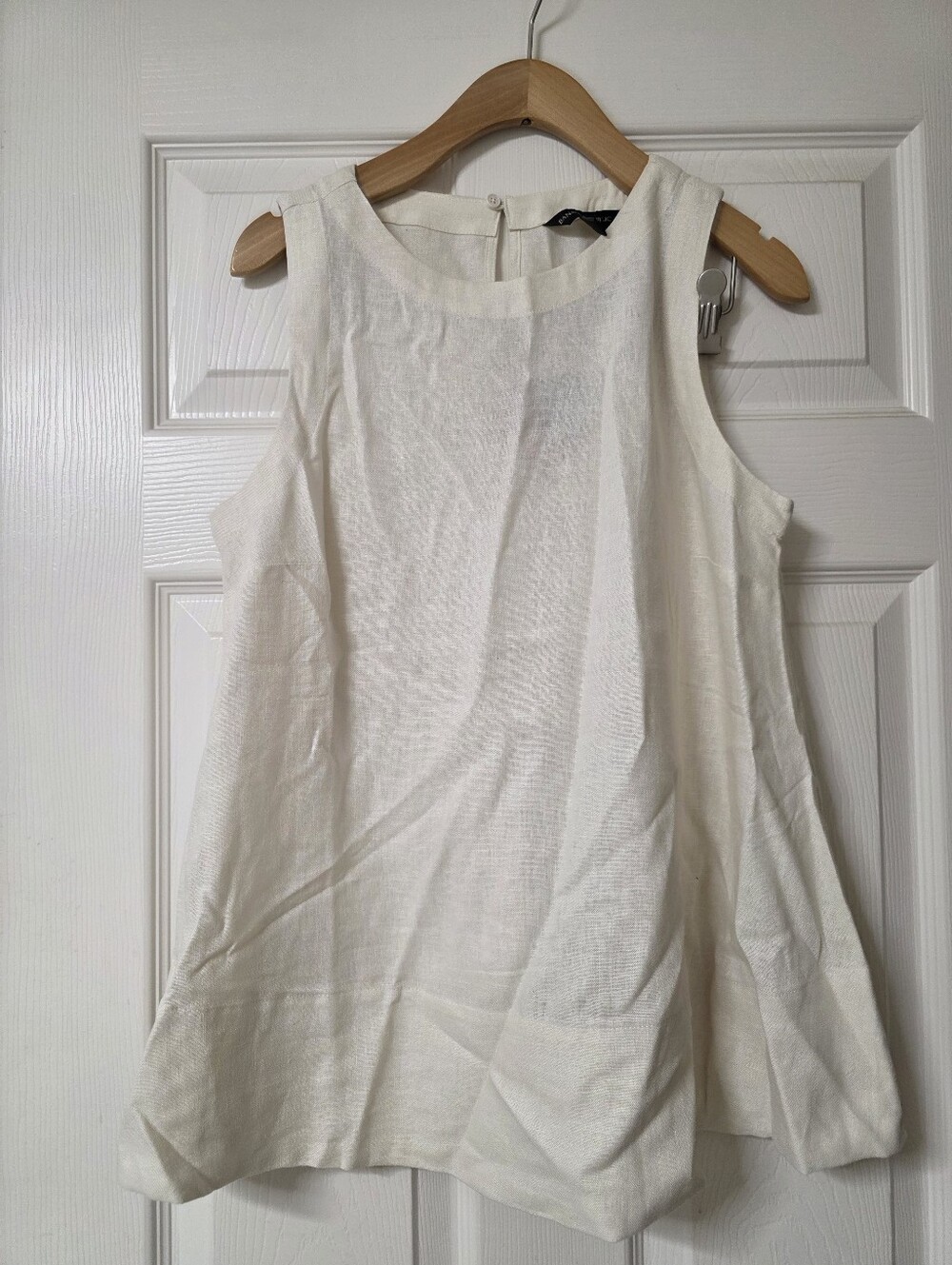 Banana Republic Cream Sleeveless A-Line In Linen